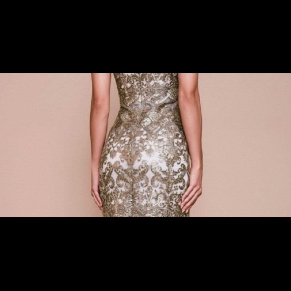 TADASHI SHOJI BERA SEQUIN EMBROIDERED DRESS Size 10 NWT Wedding Cocktail Silver - Picture 15 of 16